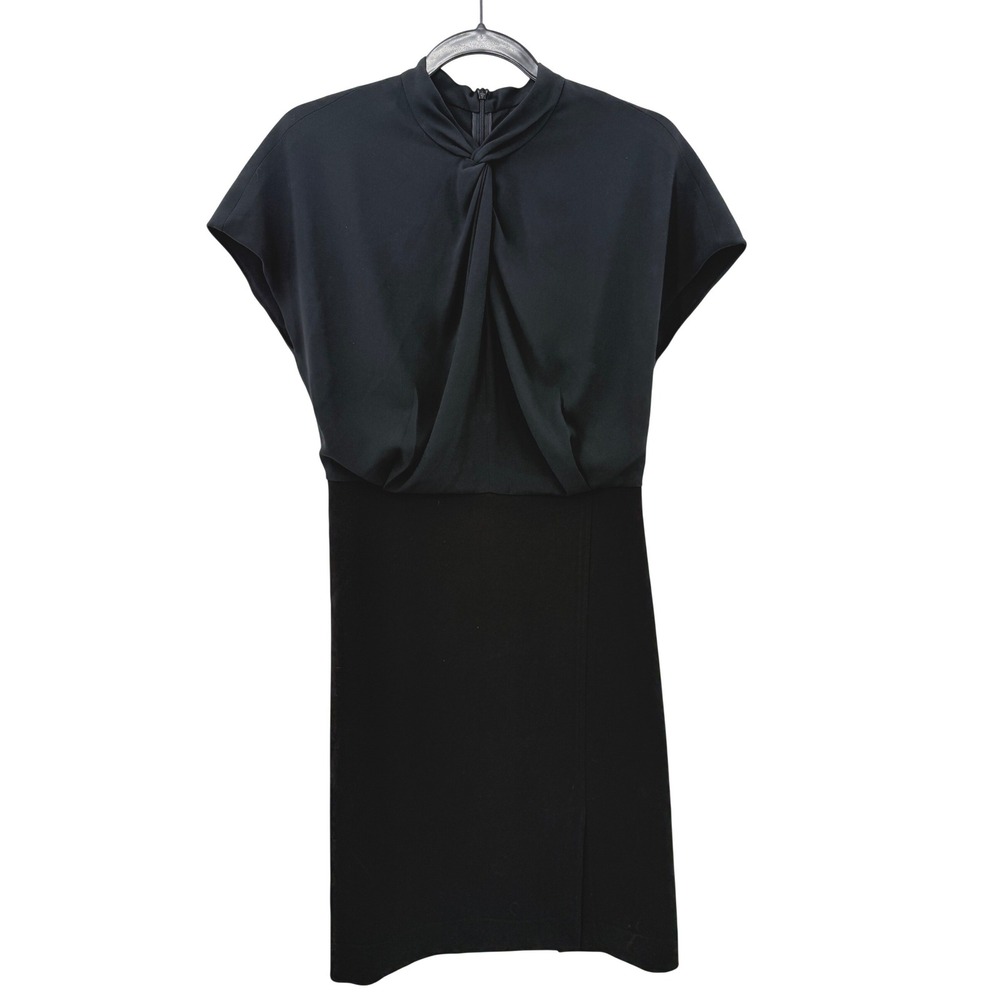 MM.LaFleur Adelaide‎ Black Twist Neck Cap Sleeve Sheath Dress Professional LBD 6